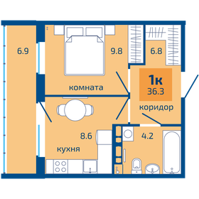 36,3 м², 1-комнатная квартира 3 790 000 ₽ - изображение 8