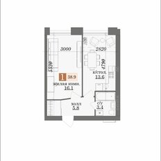 Квартира 39 м², 1-комнатная - изображение 2