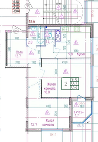 Квартира 59,9 м², 2-комнатная - изображение 1