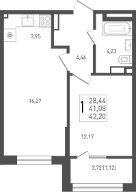 42,2 м², 1-комнатная квартира 5 781 400 ₽ - изображение 75
