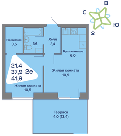 Квартира 51,3 м², 2-комнатная - изображение 1