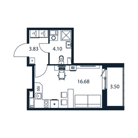 26 м², квартира-студия 4 600 000 ₽ - изображение 139