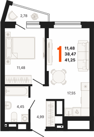 39,2 м², 1-комнатная квартира 5 638 268 ₽ - изображение 12