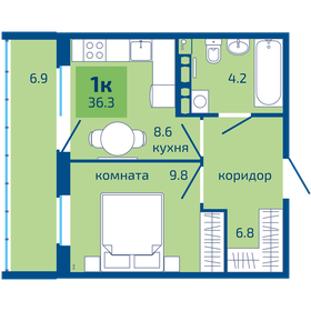 36,3 м², 1-комнатная квартира 3 790 000 ₽ - изображение 11