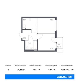 Квартира 35,3 м², 1-комнатная - изображение 1