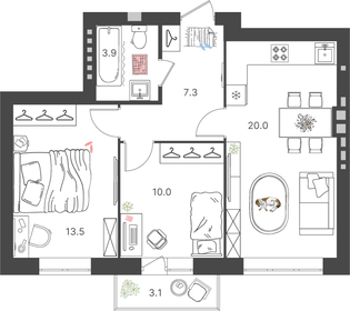 60,3 м², 2-комнатная квартира 8 357 610 ₽ - изображение 11