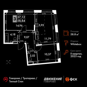 Квартира 58,8 м², 3-комнатные - изображение 1