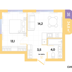 Квартира 34,8 м², 1-комнатная - изображение 4