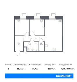 66,5 м², 2-комнатные апартаменты 14 670 740 ₽ - изображение 10