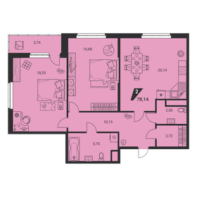 77,4 м², 2-комнатные апартаменты 19 900 000 ₽ - изображение 64