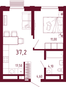 37,5 м², 1-комнатная квартира 7 681 000 ₽ - изображение 15