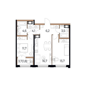 Квартира 64,3 м², 2-комнатная - изображение 1