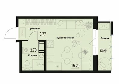 23,8 м², квартира-студия 4 287 600 ₽ - изображение 7