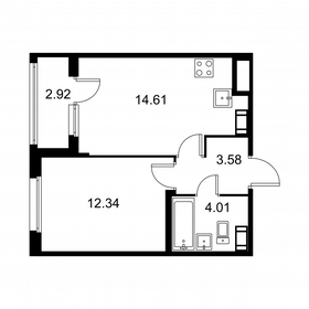 Квартира 36 м², 1-комнатная - изображение 1