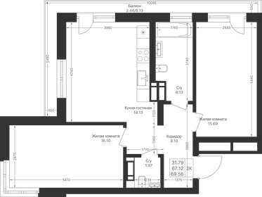 90 м², 2-комнатная квартира 17 101 900 ₽ - изображение 55