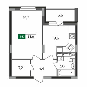 Квартира 38 м², 1-комнатная - изображение 1