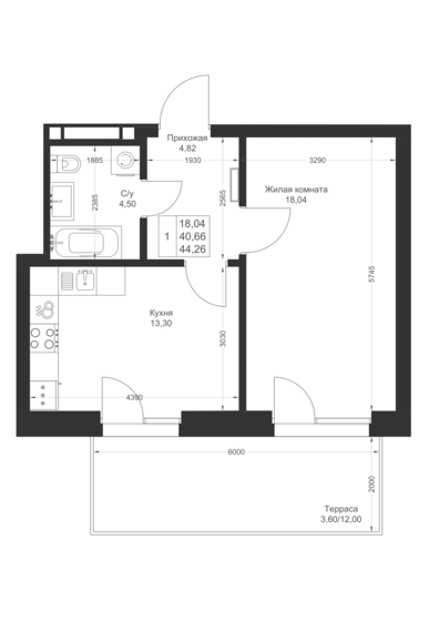 49,4 м², 1-комнатная квартира 10 127 000 ₽ - изображение 46