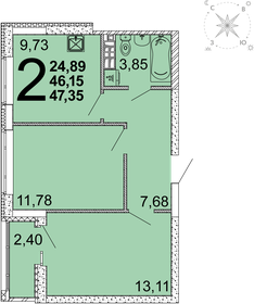 49,5 м², 2-комнатная квартира 6 450 000 ₽ - изображение 51