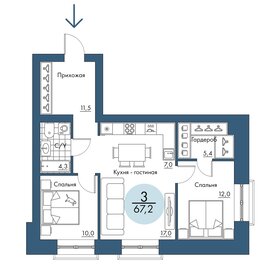 70 м², 4-комнатная квартира 10 500 000 ₽ - изображение 45