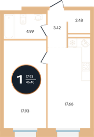 47 м², 1-комнатная квартира 11 539 500 ₽ - изображение 32