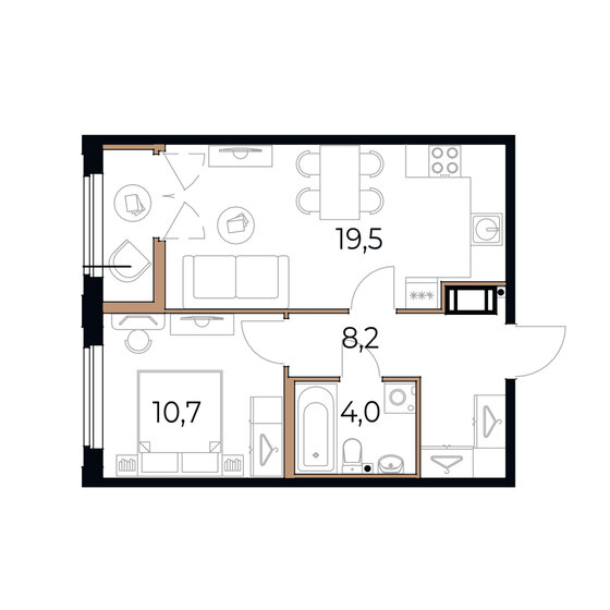 43,7 м², 1-комнатная квартира 8 084 500 ₽ - изображение 51