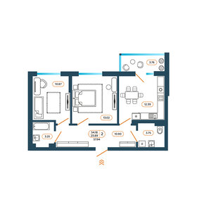 Квартира 57,9 м², 2-комнатная - изображение 1