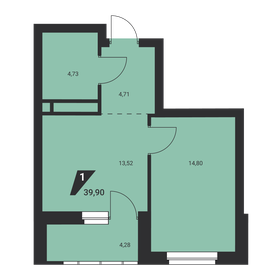 39,1 м², 1-комнатная квартира 5 490 000 ₽ - изображение 16