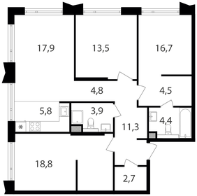 Квартира 95 м², 3-комнатная - изображение 1