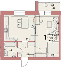 39 м², 1-комнатная квартира 3 800 000 ₽ - изображение 52