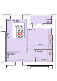 Квартира 37,2 м², 1-комнатная - изображение 1