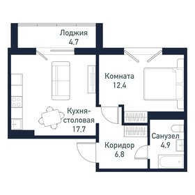 41,8 м², 1-комнатная квартира 5 221 250 ₽ - изображение 9