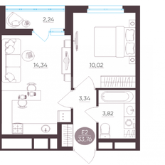 Квартира 33,8 м², 1-комнатная - изображение 2