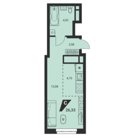 27,8 м², квартира-студия 4 260 156 ₽ - изображение 25