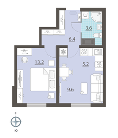 38,7 м², 1-комнатная квартира 3 778 358 ₽ - изображение 27