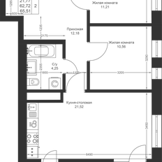 Квартира 65,5 м², 2-комнатная - изображение 2