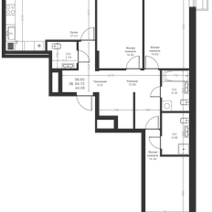 Квартира 98,6 м², 3-комнатная - изображение 2