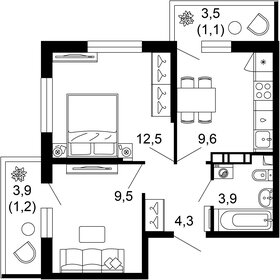 42,9 м², 2-комнатная квартира 17 027 010 ₽ - изображение 28