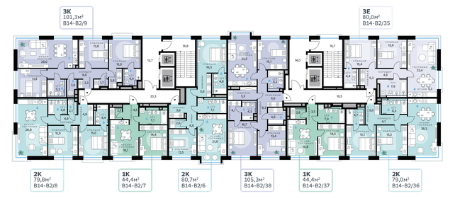 73,5 м², 3-комнатная квартира 35 676 900 ₽ - изображение 23