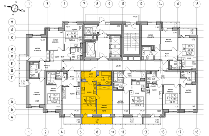 34 м², 1-комнатная квартира 7 000 000 ₽ - изображение 79