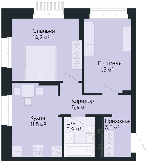 50 м², 2-комнатная квартира 11 750 000 ₽ - изображение 1