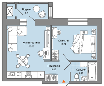45 м², 2-комнатная квартира 5 730 092 ₽ - изображение 29