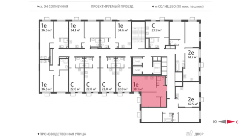 38,1 м², 1-комнатная квартира 12 552 235 ₽ - изображение 80