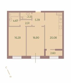 Квартира 69,2 м², 2-комнатная - изображение 1