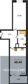 49,4 м², 1-комнатная квартира 6 180 000 ₽ - изображение 21
