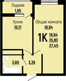 37 м², 1-комнатная квартира 5 246 990 ₽ - изображение 26