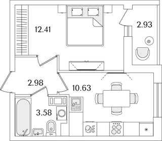 31,3 м², 1-комнатная квартира 7 600 000 ₽ - изображение 112