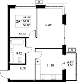 Квартира 52,1 м², 2-комнатная - изображение 1