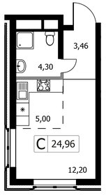 Квартира 25 м², студия - изображение 1