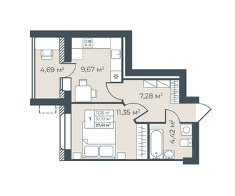 19,7 м², 1-комнатная квартира 2 289 195 ₽ - изображение 19