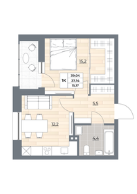 41,5 м², 1-комнатная квартира 7 437 000 ₽ - изображение 3